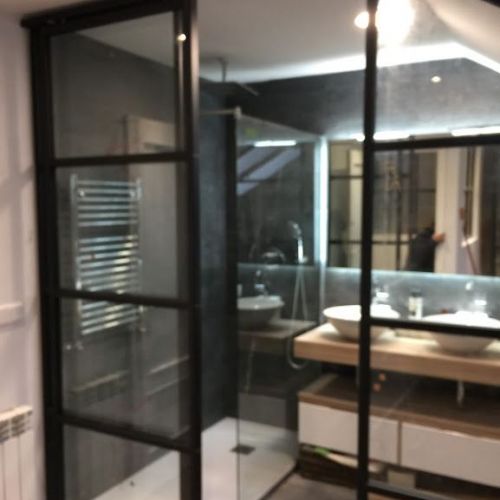 Puertas interiores con cristal y aluminio